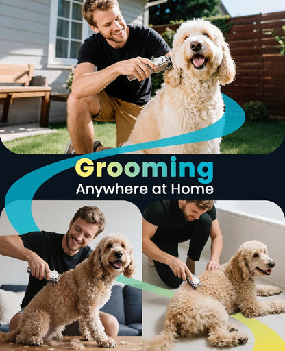 Professional pet hair trimmer set with high capacity lithium battery.