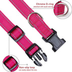 Boomiboo pink dog collar showing safety buckle mechanism