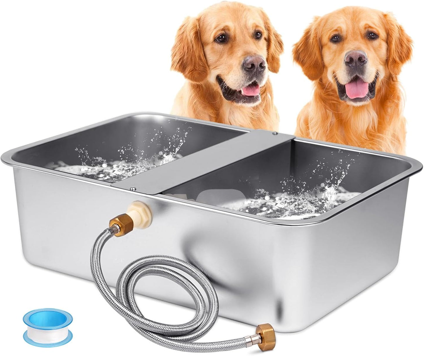 3 Gallon Automatic Dog Water Dispenser for Large Dogs Stainless Steel Bowl, Large Self Filling Auto Water Bowl Outdoor for Cats Livestock Chicken - Image 10