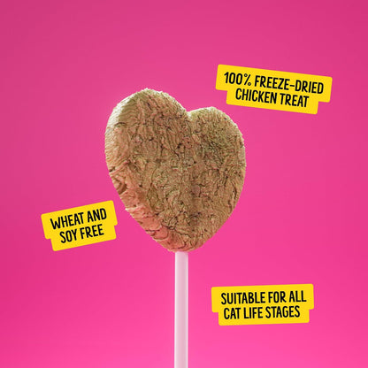 Bonkers Purrpops 4 pack containing freeze dried chicken and catnip treats