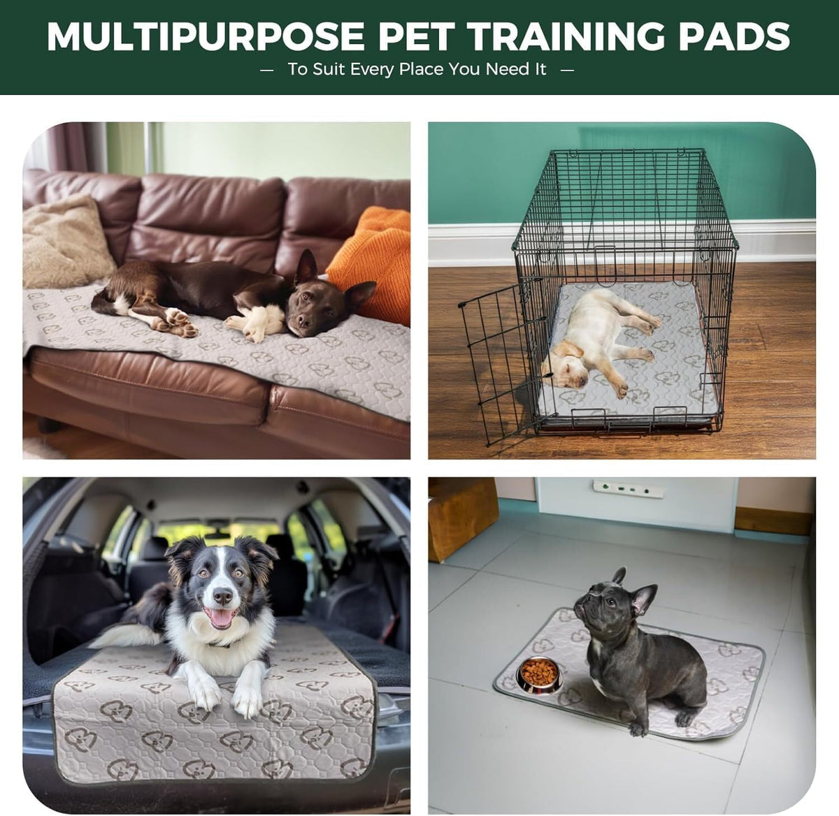 Side profile of thick absorbent layer in FXW dog mat
