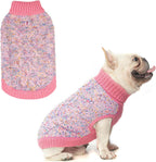 BEAUTYZOO Cable Knit Small Dog Sweater, Color Block with Fuzzy Thread Knitted Turtleneck Dog Knitwear with Dots in a Variety of Colors for Small Medium Dogs Fall Winter Dog Clothes, S Beige - Image 15
