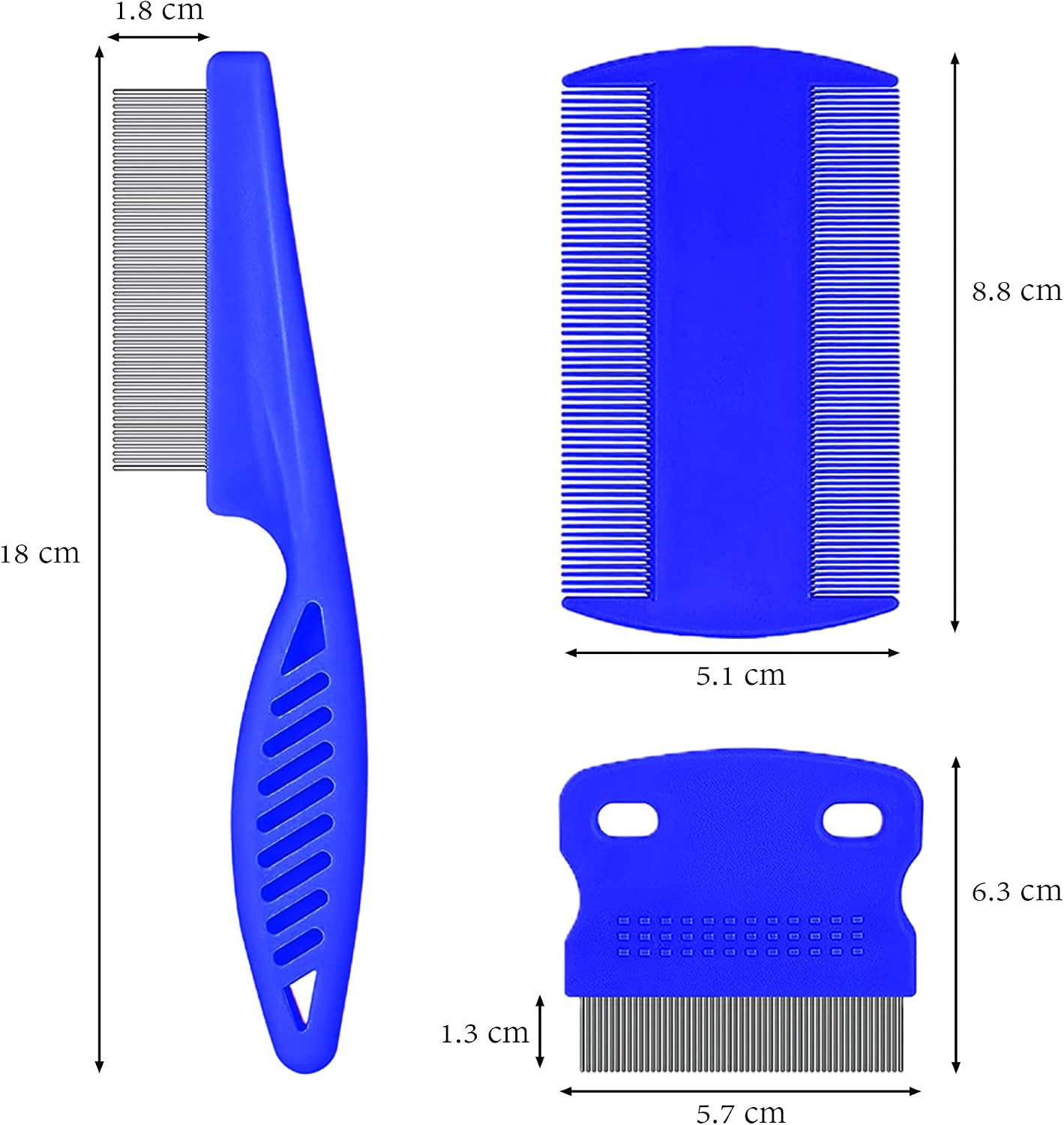 SKYPIA double sided pet comb showing fine teeth details for flea removal