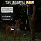 SlowTon tactical vest harness demonstrating the vertical top handle grip for close canine management.