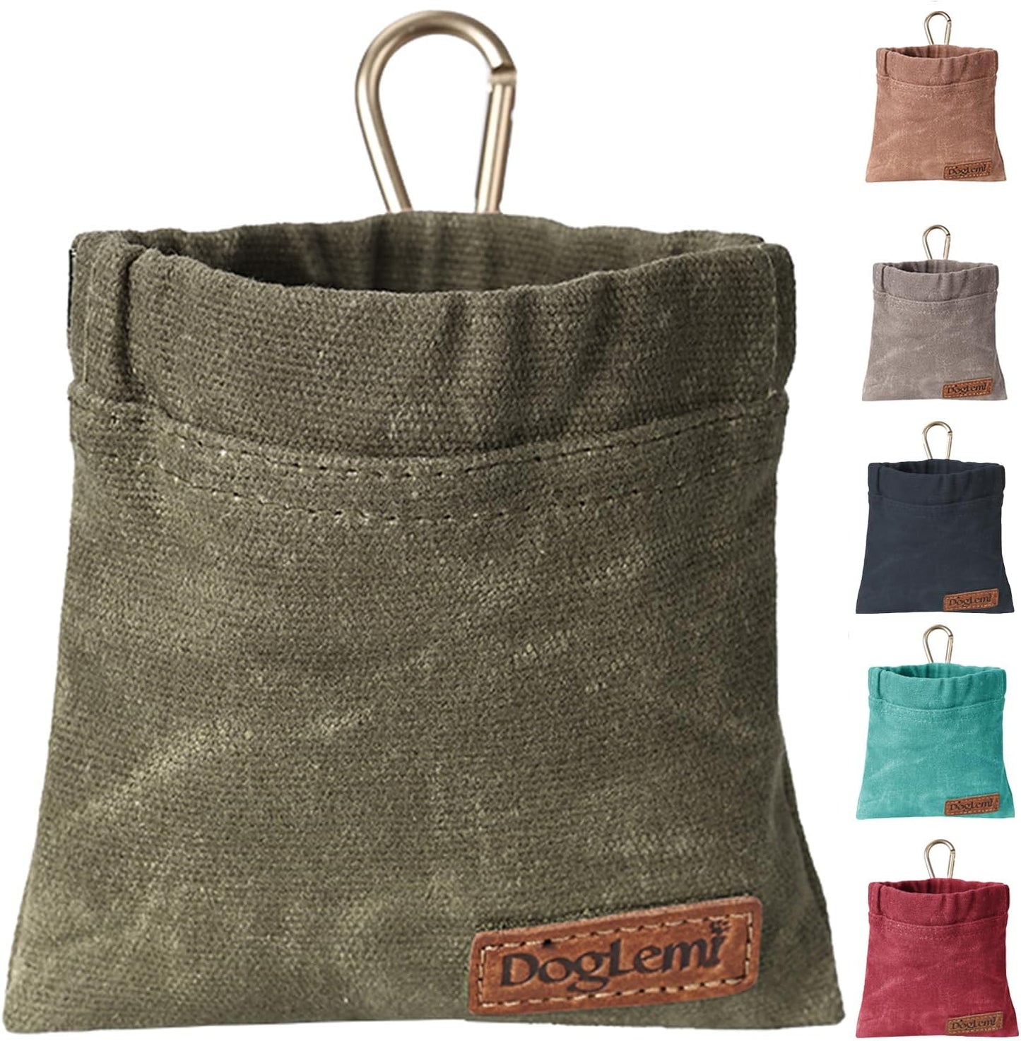 ETIAL Dog Treat Pouch front view showing premium waterproof fabric and compact portable design.