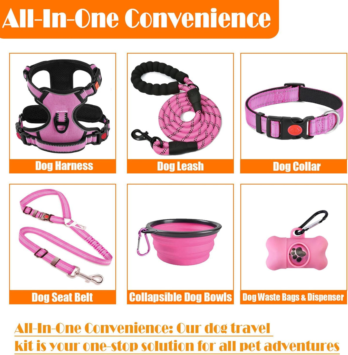 Lobeve reflective pet vest harness with collar and leash