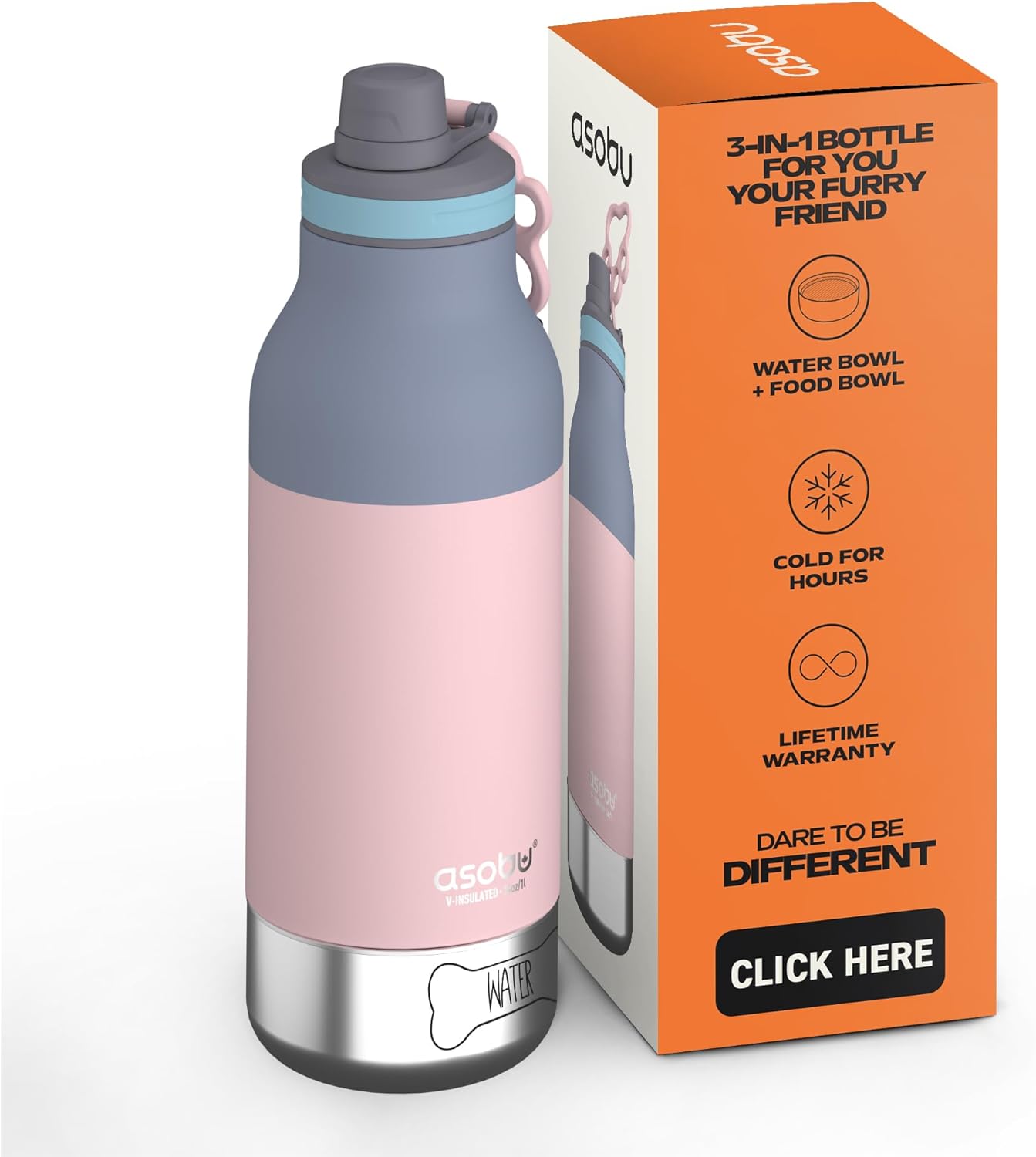 asobu Dog Barky Bottle - Insulated Stainless Steel Water Bottle with 2 Removable Dog Bowls for Food, Treats & Water - Pet-Friendly Travel Bottle for Hiking, Road Trips & Outdoor Adventures - Image 13