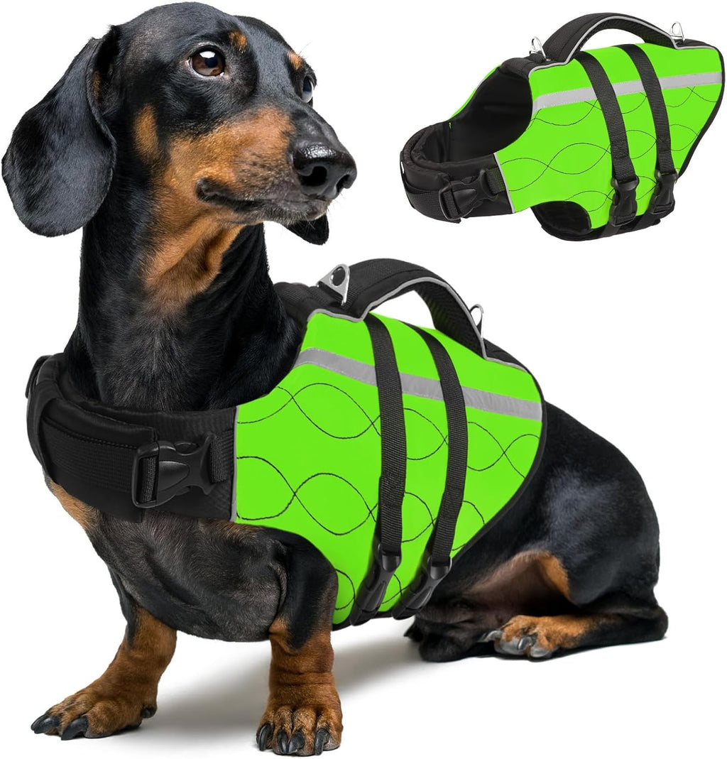 Queenmore Dog Life Jacket for Medium Dogs,Dog Life Vest for Swimming, Reflective Summer Pet Swimming Vest, Adjustable Pet Lifesaver with Rescue Handle for Small Medium Large Dogs(Orange,M) - Image 11