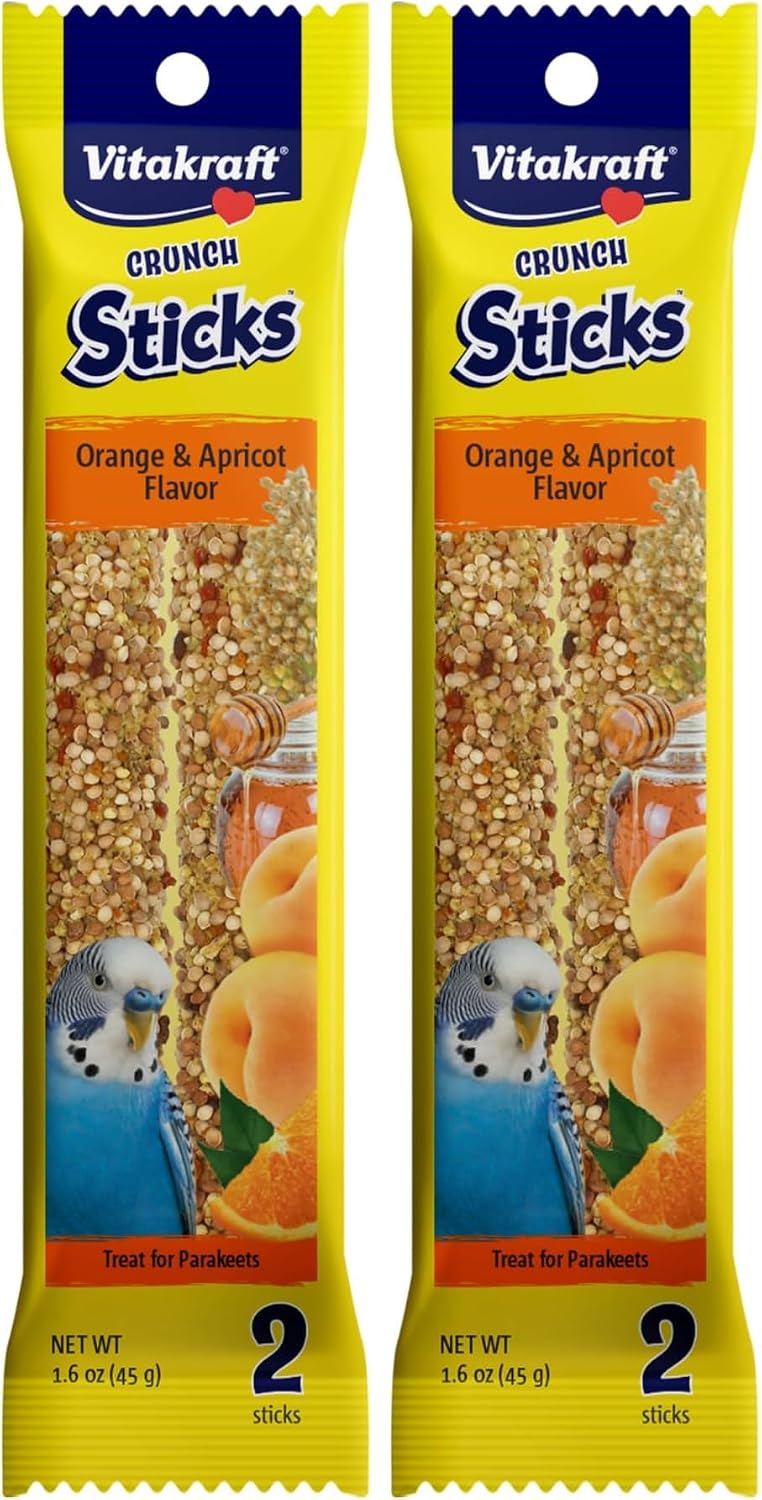 Vitakraft Crunch Sticks Parakeet Treat - Triple-Baked Millet Parakeet Treats with Natural Wood Center - Crunchy & Nutritious Bird Treat Sticks for Small Animals (12 Count, Honey, Egg, and Apple) - Image 15