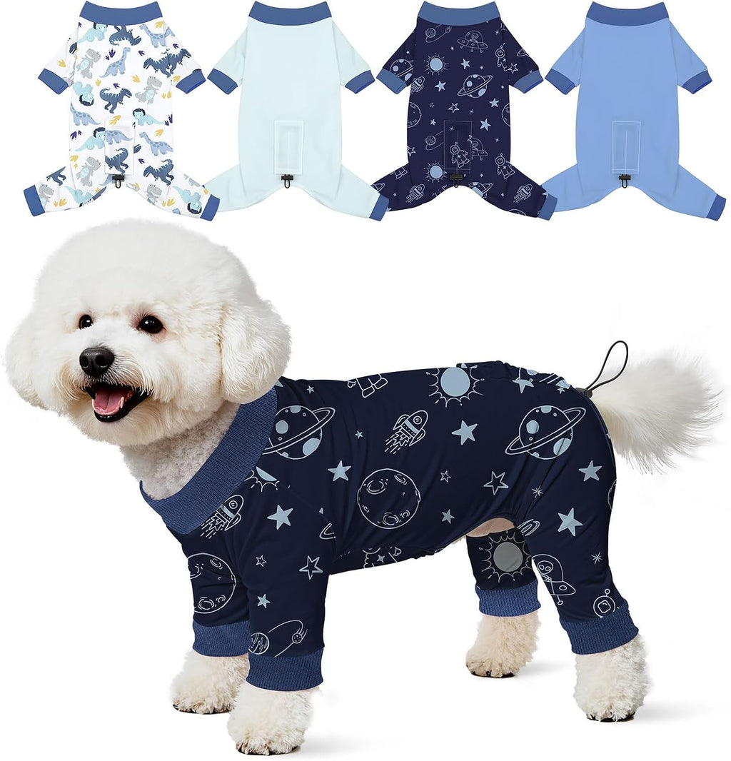 Glittme 4 Pack Dog Pajamas for Small Dogs Girl Boy, Soft Stretchy Puppy Onesies Jumpsuit, Breathable Pet Pjs Clothes for Sleeping & Anti-Shedding, Cute Doggy Apparel Vest - Image 11
