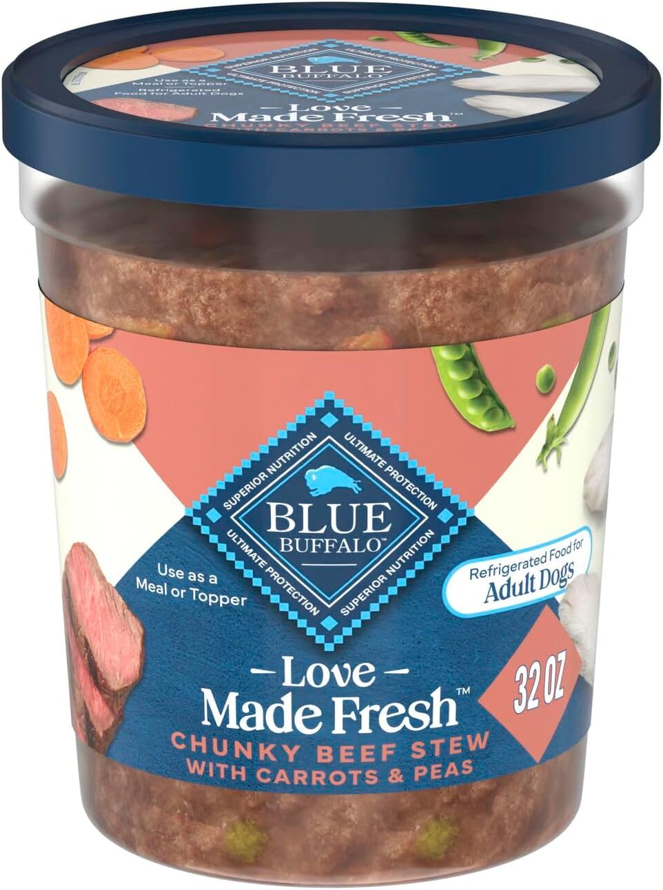 Blue Buffalo Love Made Fresh Natural Adult Dog Food, Refrigerated, Chunky Chicken Stew with Carrots and Peas, Fresh Dog Food, Ready-to-Serve, 2-lb Tub - Image 13