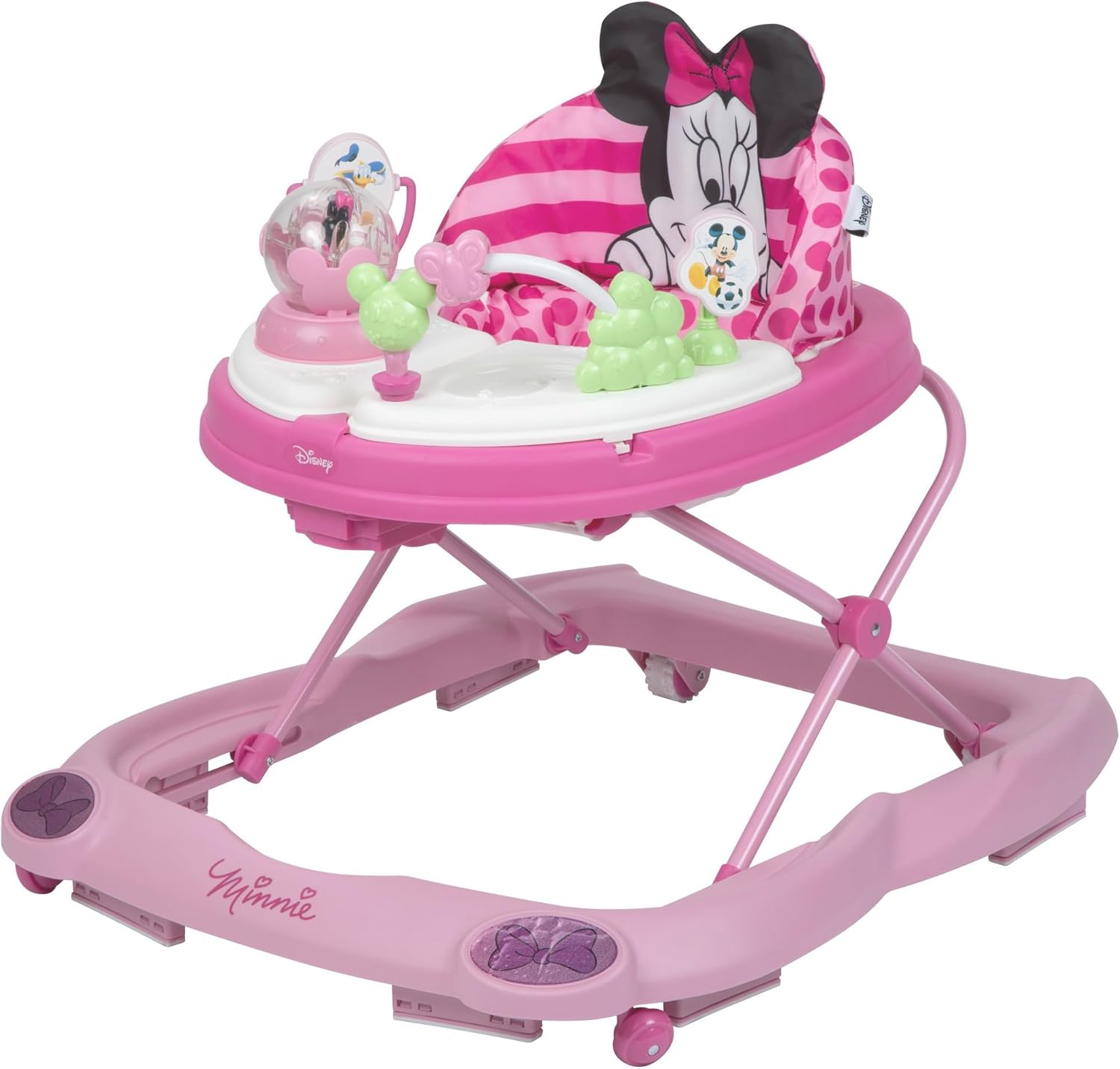 Disney Minnie Mouse baby walker front view with activity tray