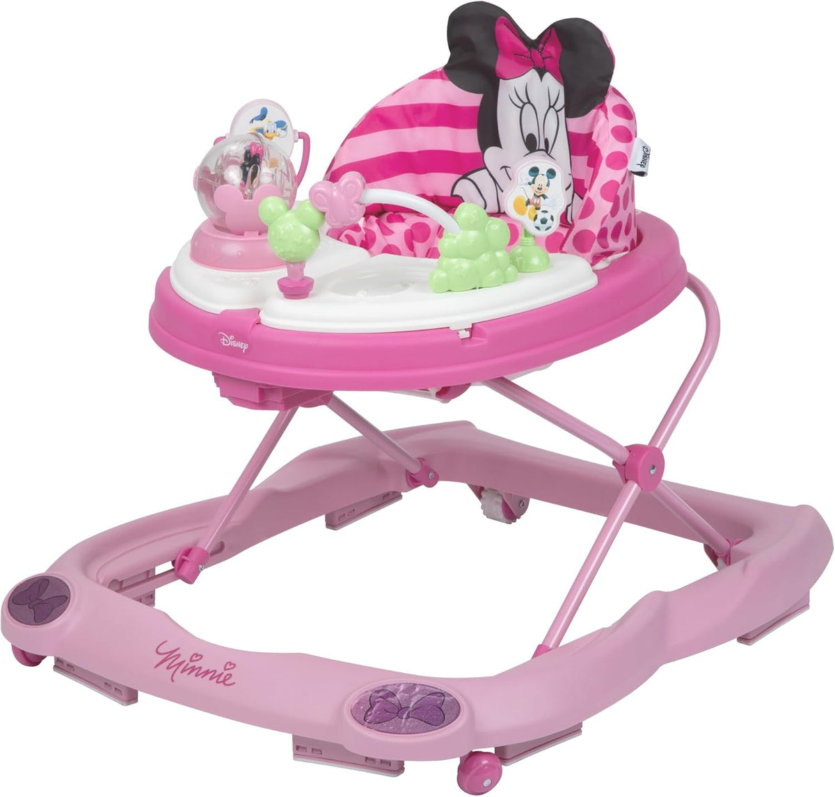 Disney Minnie Mouse glitter music and lights baby walker front view