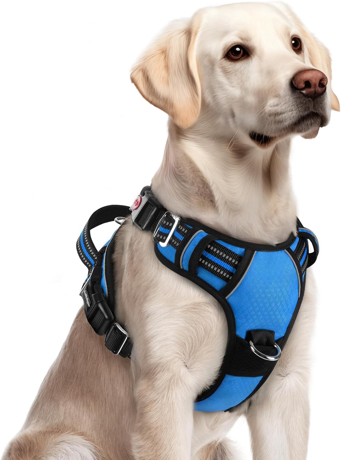 rabbitgoo Dog Harness for Large Dogs, 3 Buckles Easy On & Off No Pull Pet Vest, Soft Padded Walking Pet Harness with Control Handle, Adjustable and Reflective, Pink, L - Image 10
