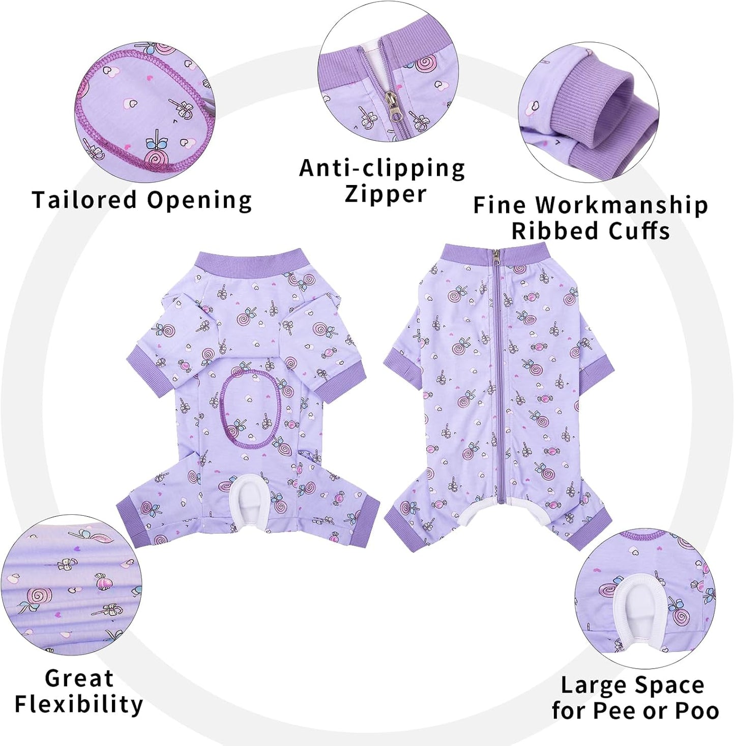 AITOLI cat recovery suit close up of breathable high elastic cotton material