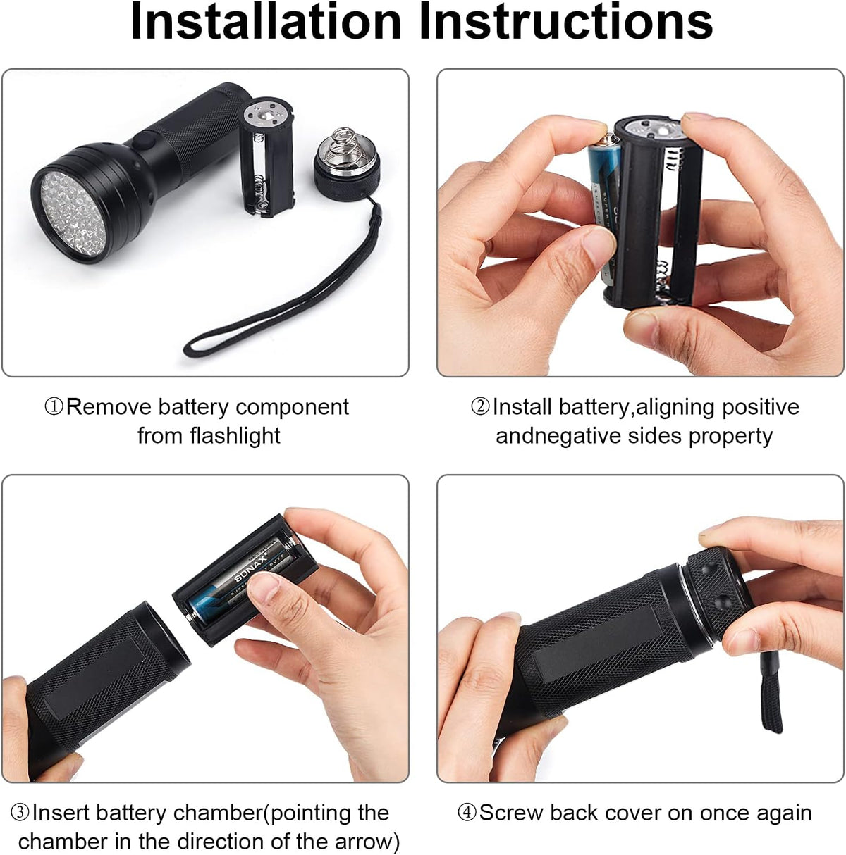 Whaply 51 LED pet stain detector package with three premium AA batteries.