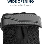 Adjustable hook-and-loop strap detail on dog boots