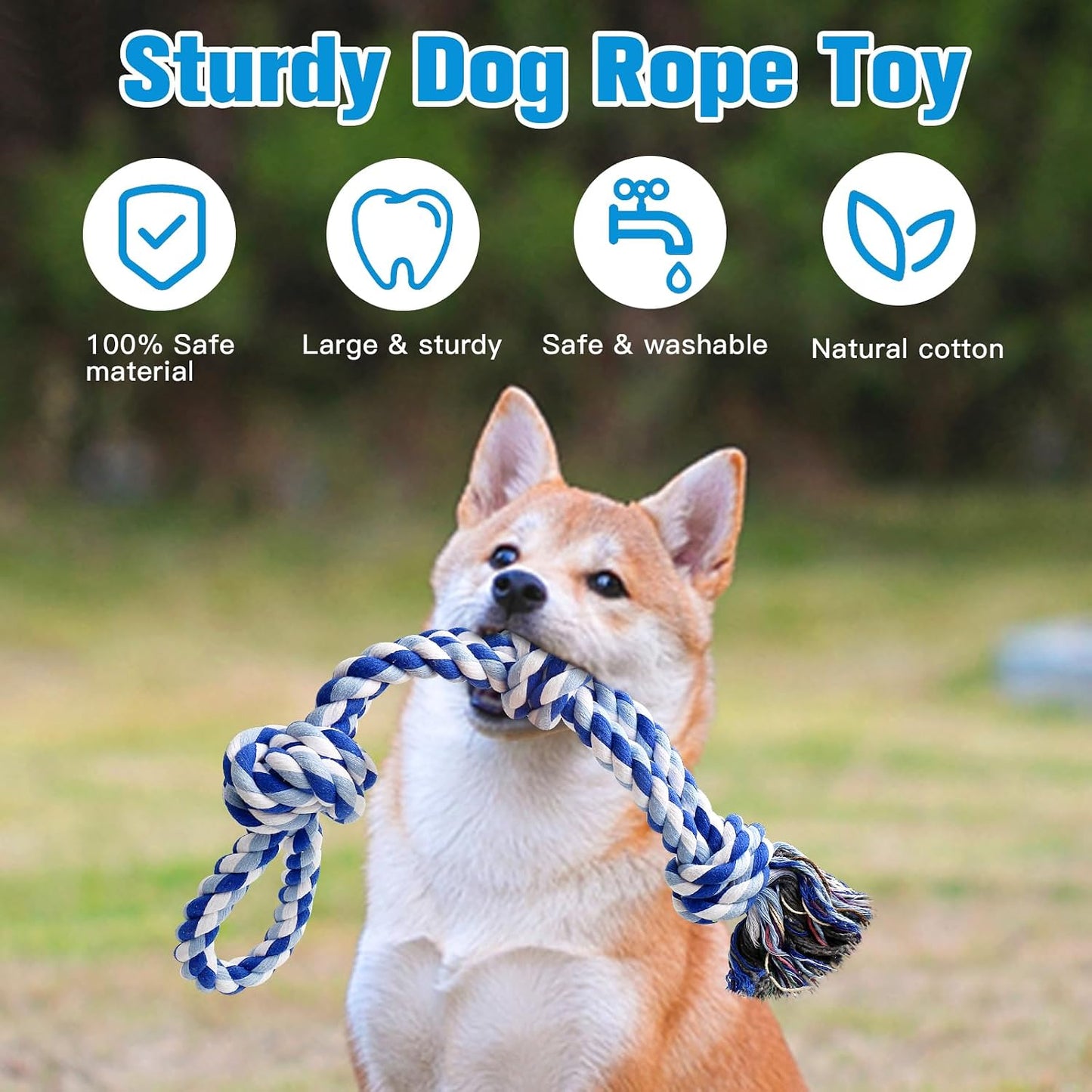 UPSKY dog rope toys for aggressive chewers being used for tug of war