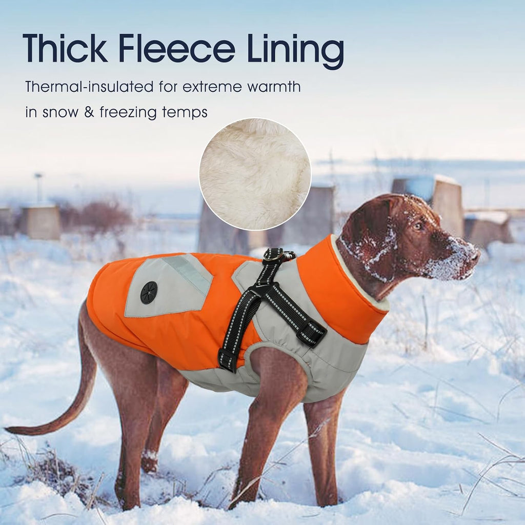 Detail shot of reflective safety strips on IECOii winter dog apparel