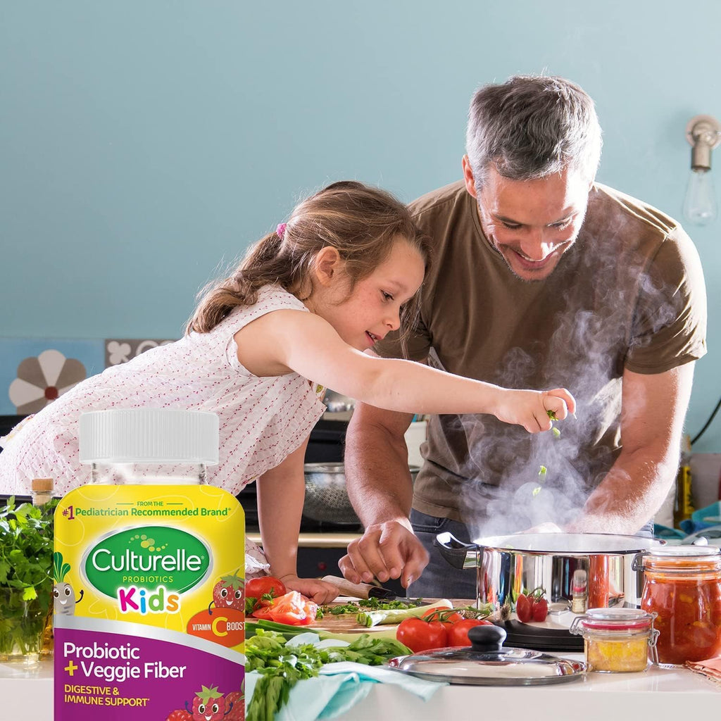 Culturelle Kids Probiotic Gummies lifestyle and product layout