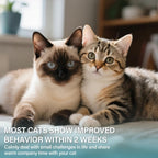 Packaging of MAZHAOX pheromone diffuser for cats displaying long lasting soothing benefits