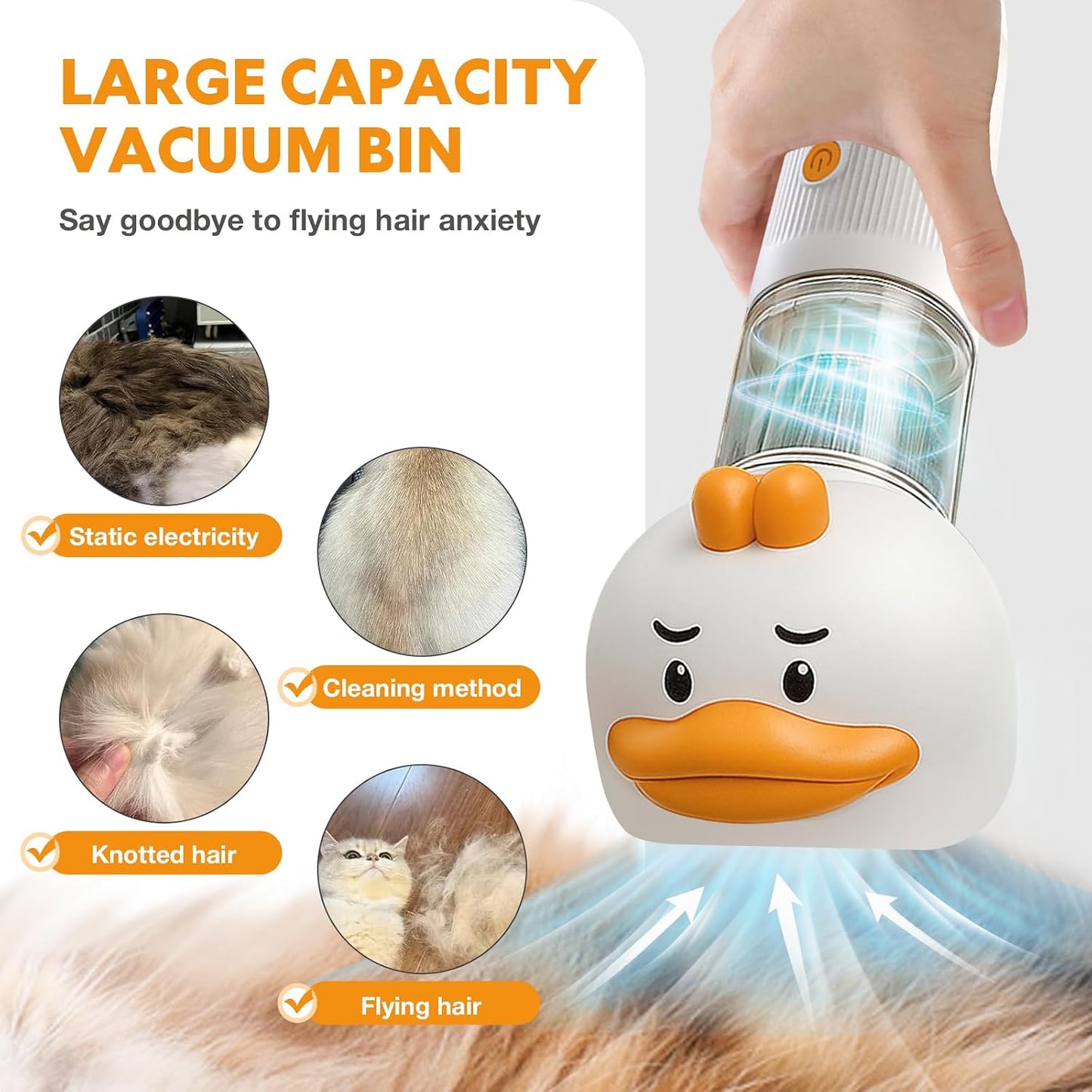 YoPoll low-noise cat fur trimmer and grooming tool white