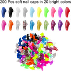 Close up of Willbond cat nail caps sorted by 20 different colors