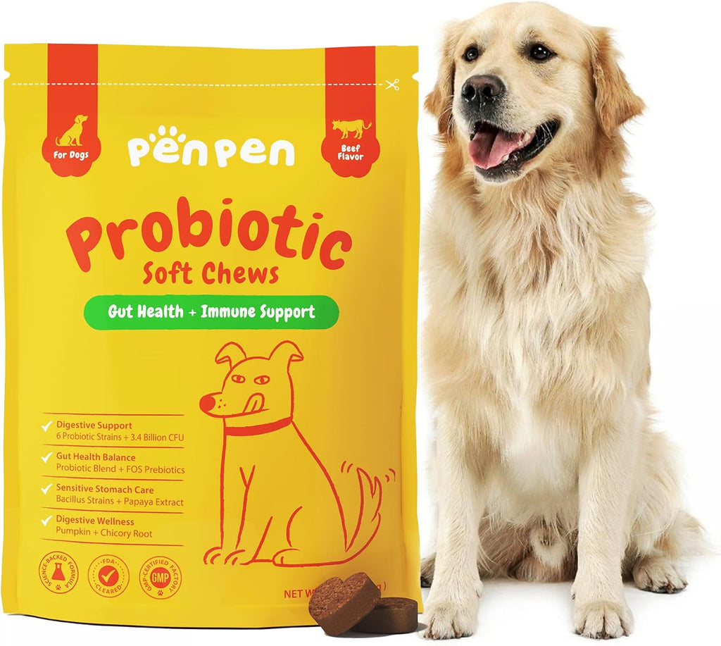PENPEN Probiotics for Dogs, Dogs Probiotics for Digestive Health, Multi-Probiotic and Enzyme Blend Promote Gut Health & Immune Support, Eases Sensitive Stomachs (Beef Chews, 50ct) - Image 10