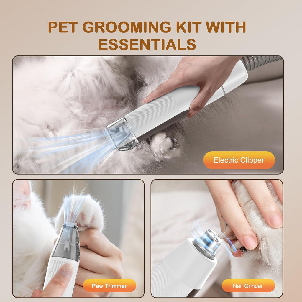 Ozumek dog nail grinder attachment operating on a pet paw for safe trimming