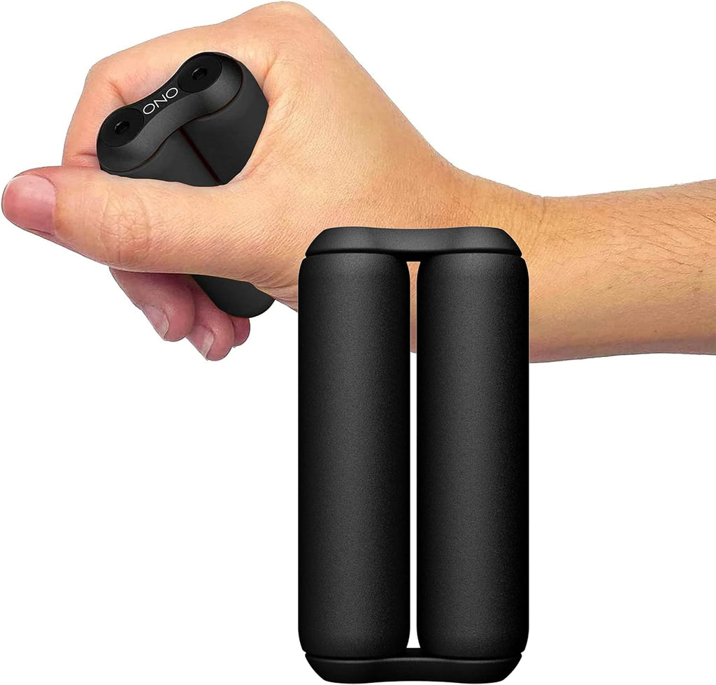 ONO Roller handheld fidget toy front view in premium black finish for adult stress relief