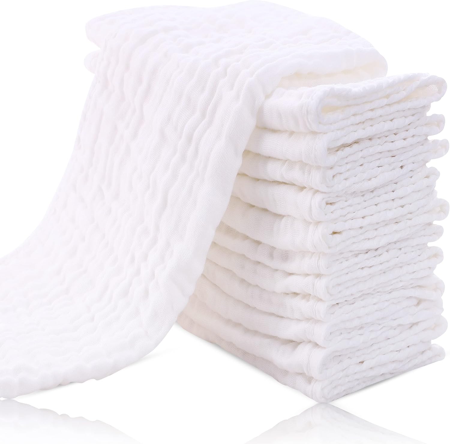 Cute Castle 12 pack muslin burp cloths front view