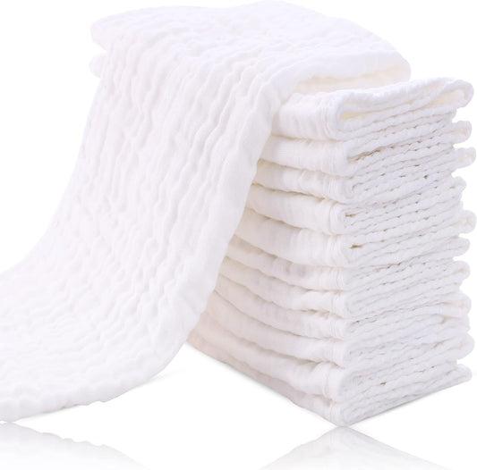 Cute Castle 12 pack muslin burp cloths front view