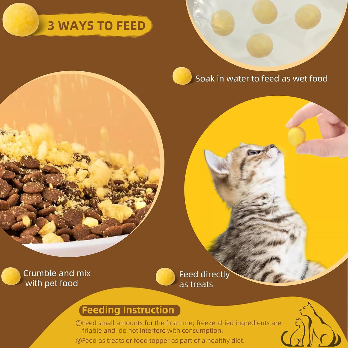 Healthy natural quail egg yolk snacks for dogs and cats