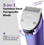 Professional pet trimmer demonstrating the two speed heavy duty motor switch.