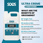 Professional groomer size four liter bottle of Soos pet conditioner