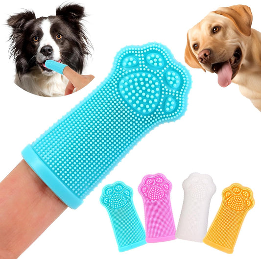 Dlnope dog finger toothbrush 4-pack set for pet dental care