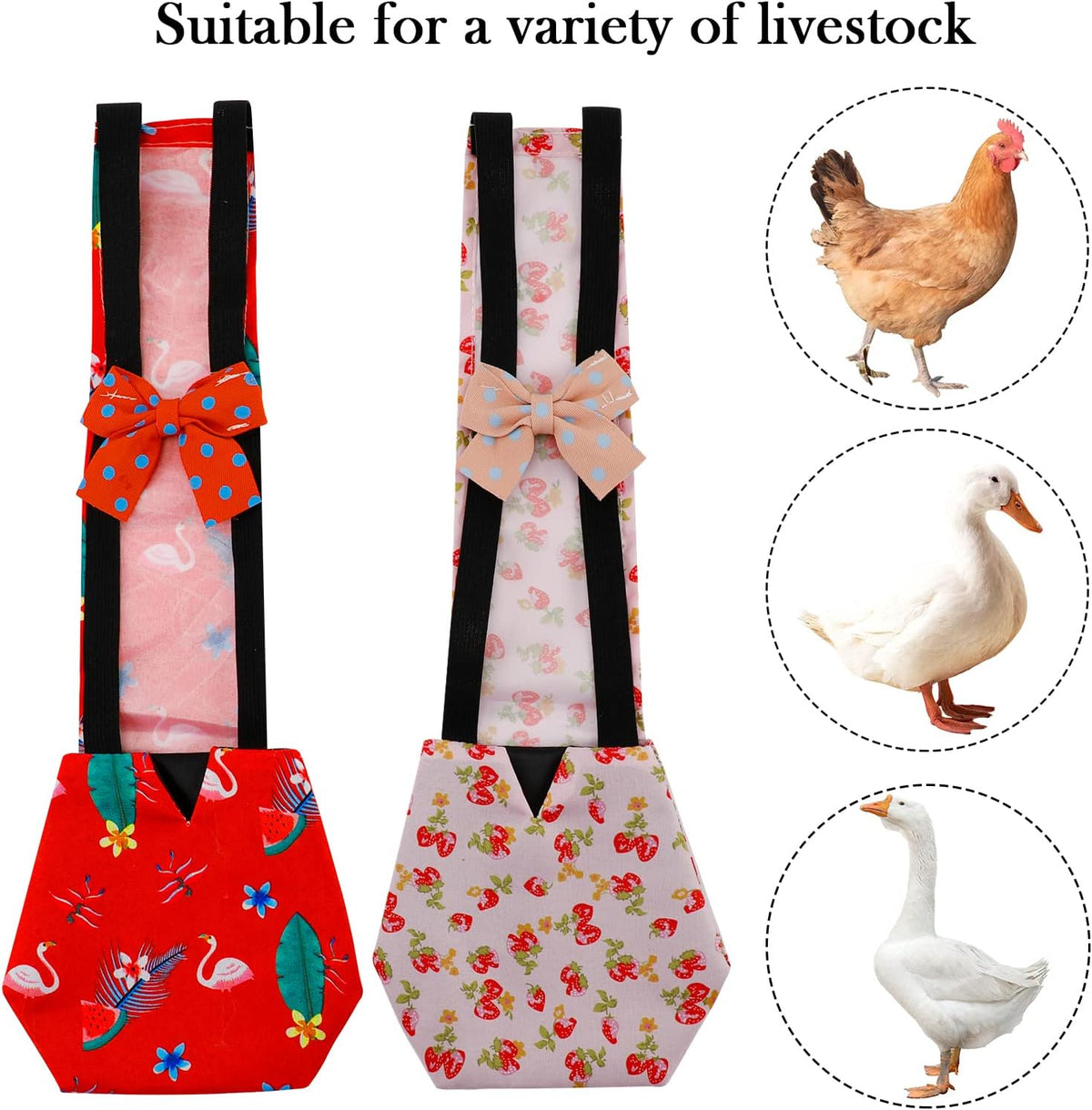 Side profile of washable chicken diaper designed for indoor poultry wear