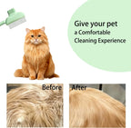 GOIOJ self-cleaning dog slicker brush demonstrating the one-touch hair release button action.
