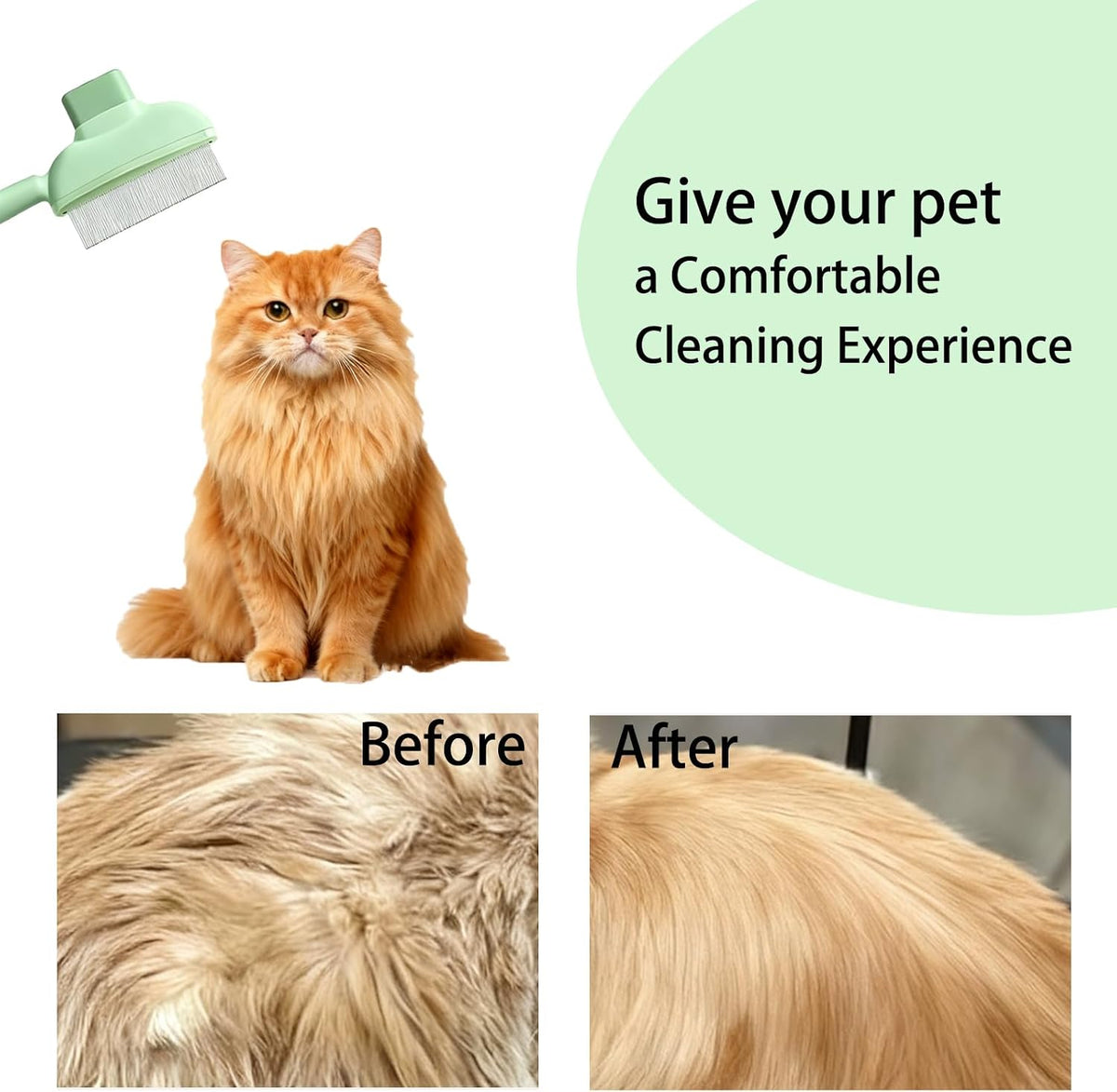 GOIOJ self-cleaning dog slicker brush demonstrating the one-touch hair release button action.