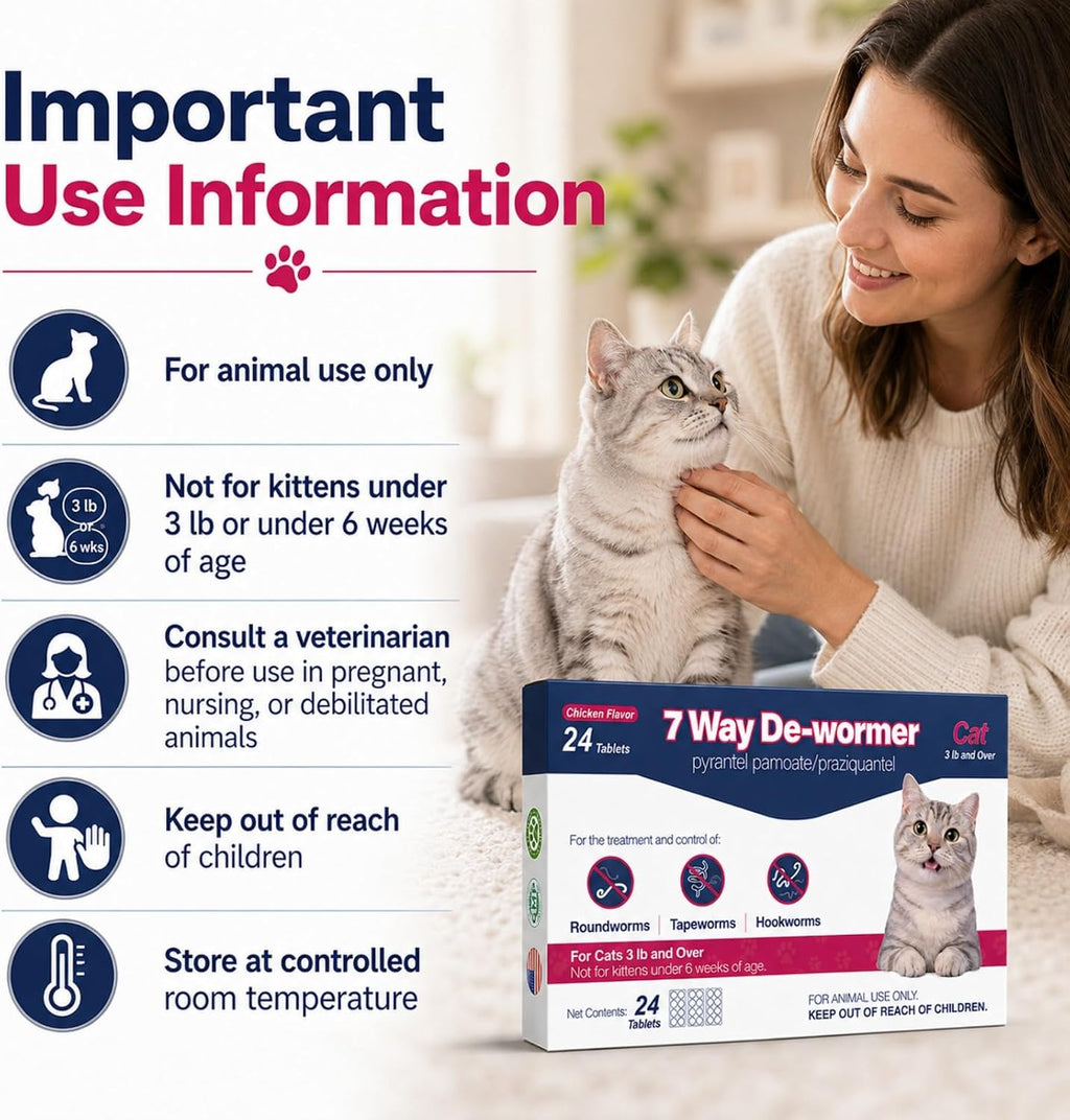 Close up view of the chicken flavored chewable tablets for cat deworming