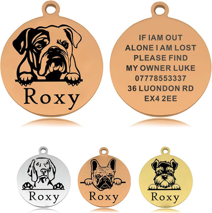 Dog Tags Personalized for Pets Dog Name Tags Personalized Custom Dog Tag Stainless Steel Dog ID Tags for Puppy Dogs (Silver L, Round) - Image 11