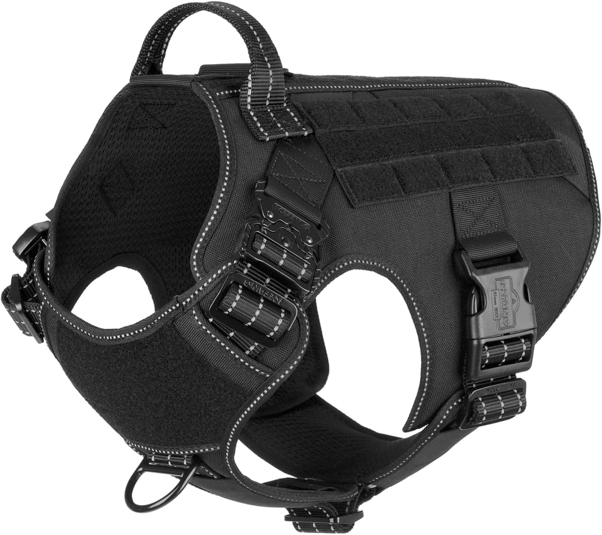 Icefang brown tactical harness on large dog