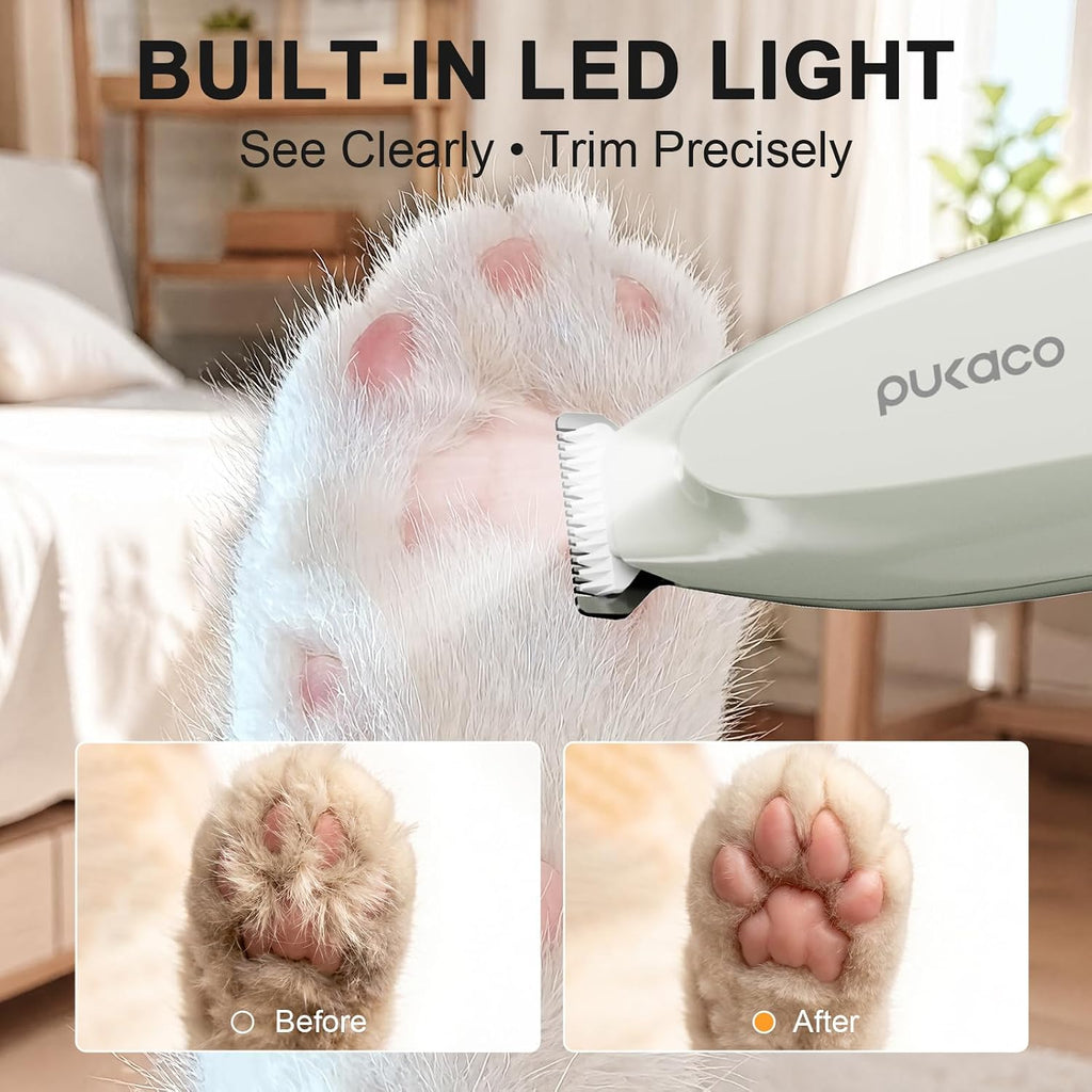 SEONEZU quiet pet clipper set showcasing the Type-C USB charging cable connection.