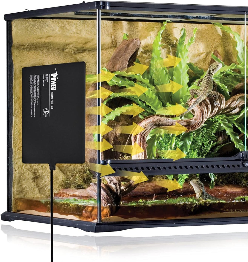 Reptile heat pad laid flat displaying size proportions and build