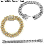 DKJEkdje pet link chain jewelry set highlighting the dual gold and silver color options