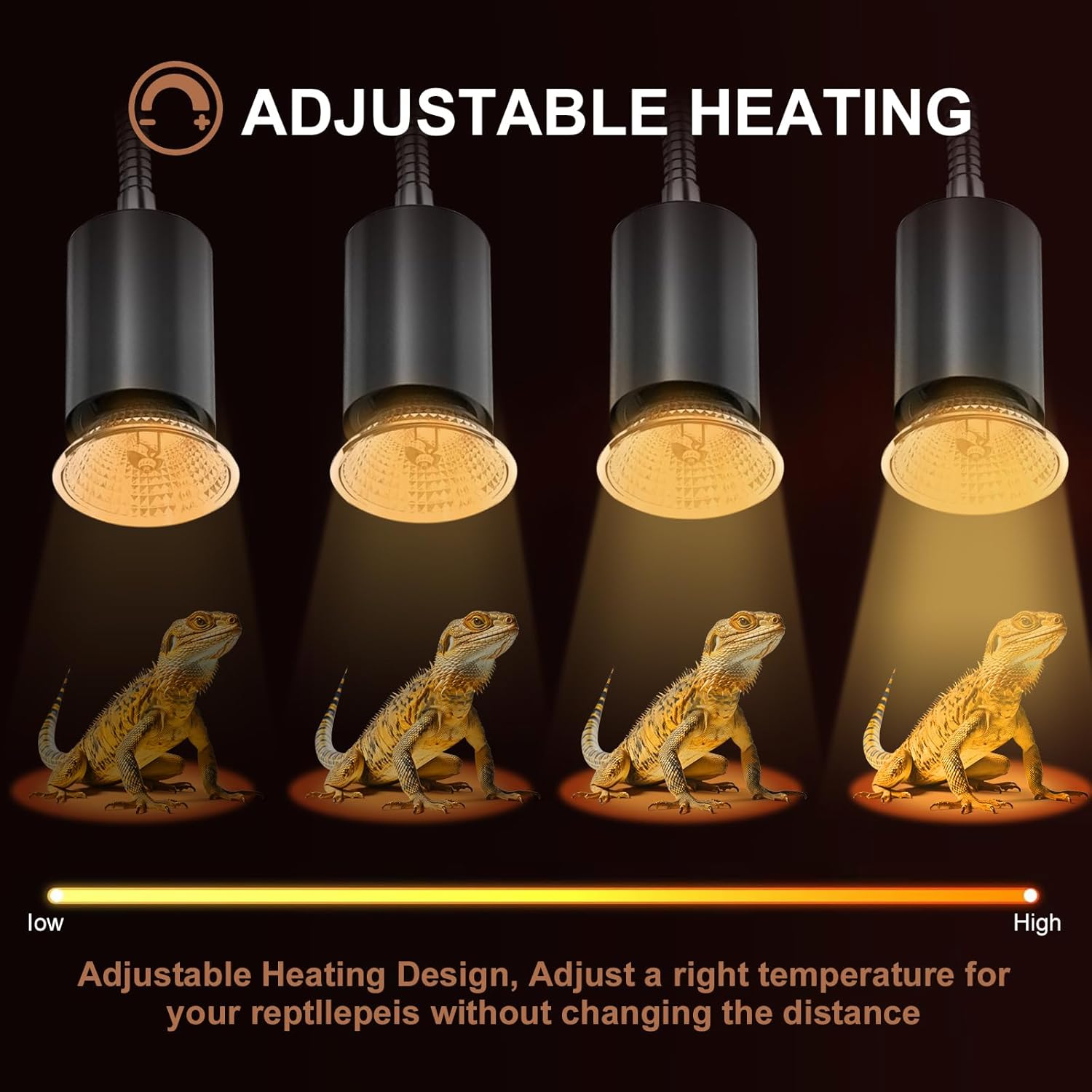 Side view of Lachesan E26 heat reptile lamp bulb showing CE and ROHS certification marks.