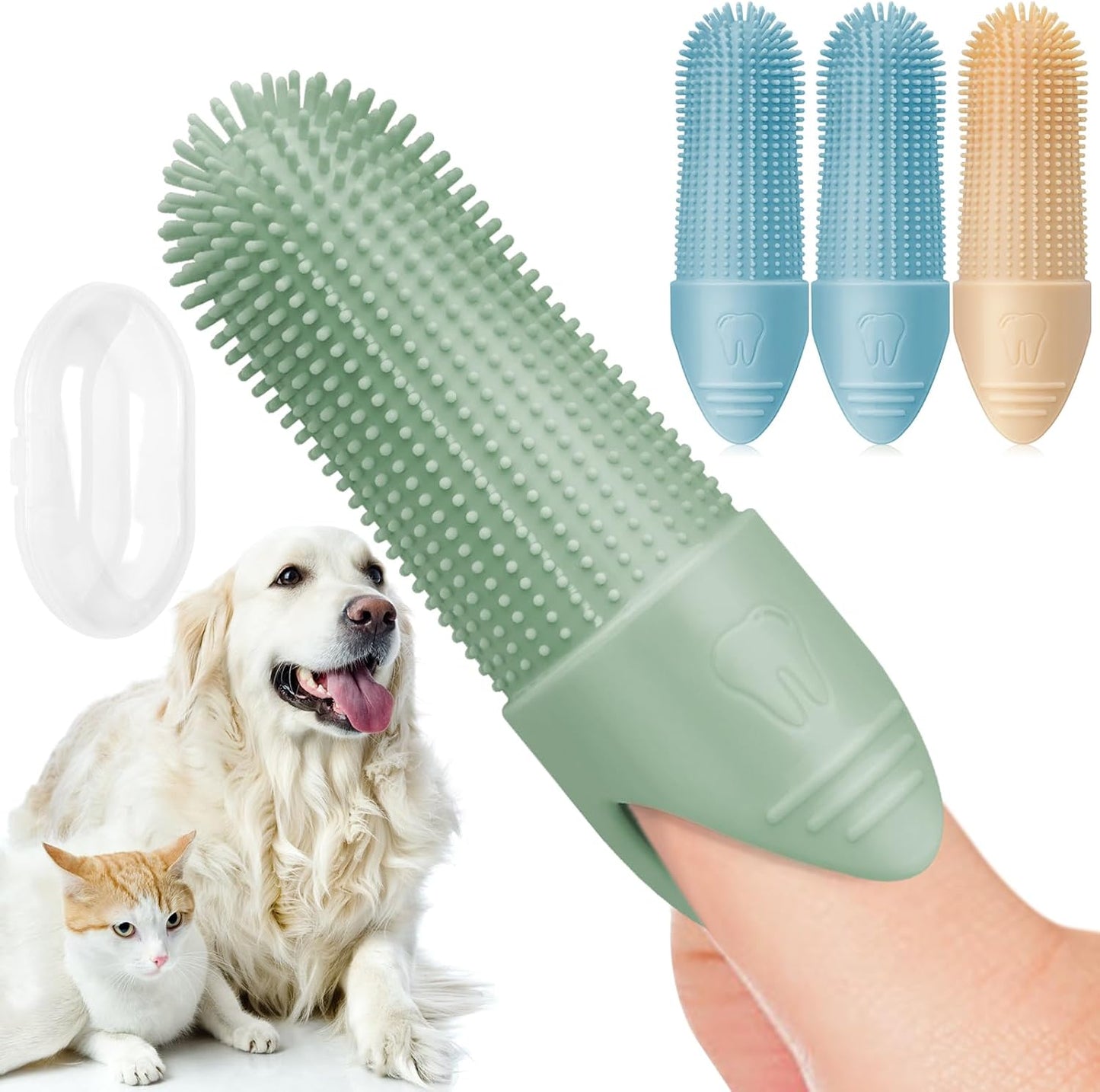 Duckart 4 Pack Dog Toothbrush front view in packaging