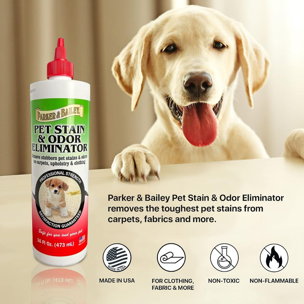 Parker And Bailey Pet Stain And Odor Eliminator sixteen fluid ounces container profile