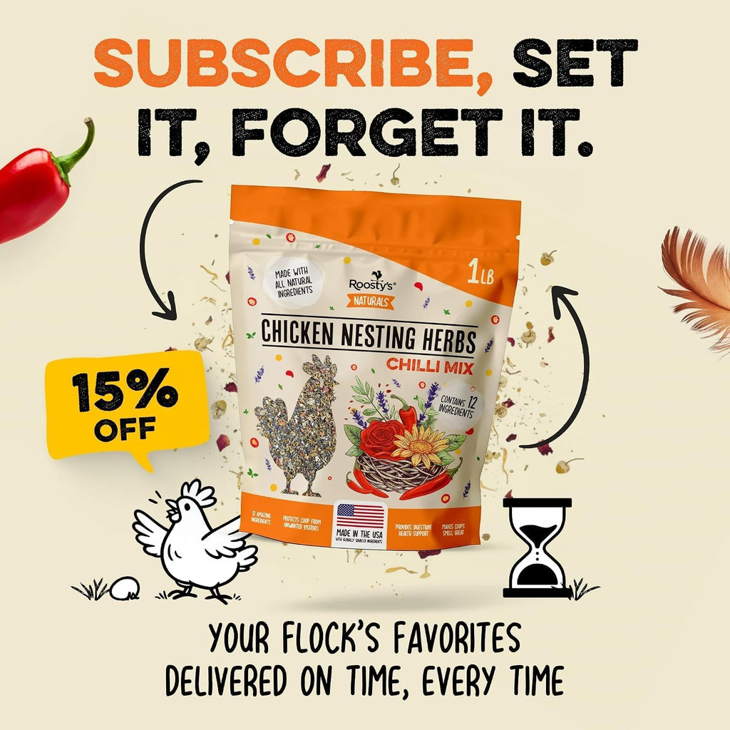 Roosty's Chicken Nesting Herbs Chili Mix, Coop Refresher, 16oz - Image 4