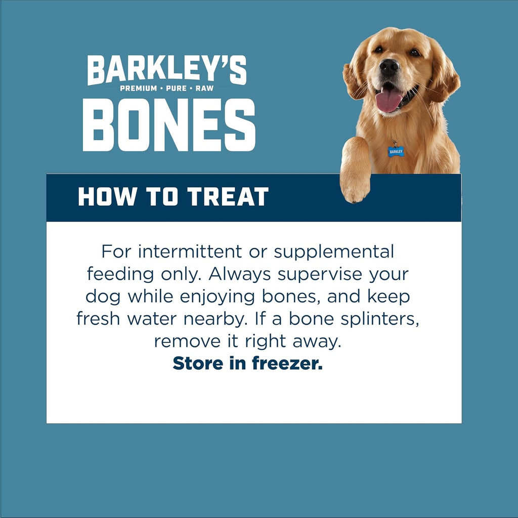 Dog enjoying Barkley's premium raw beef marrow bone